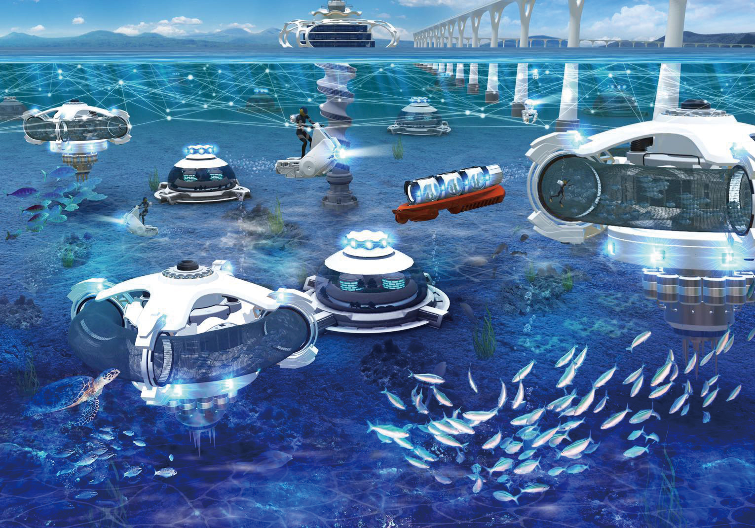 ALANコンソーシアムの描く未来の海中イメージ